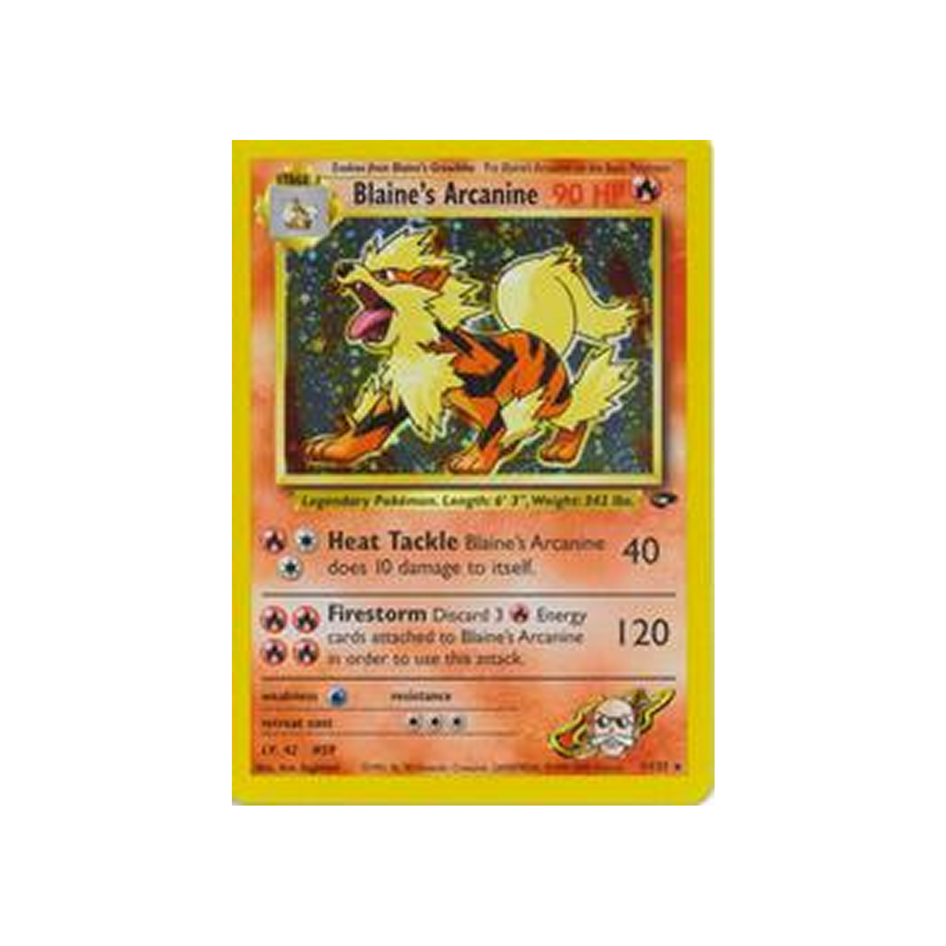 2000 Pokemon Gym Challenge Unlimited Blaine's Arcanine HOLO R #1 BGS 4.5