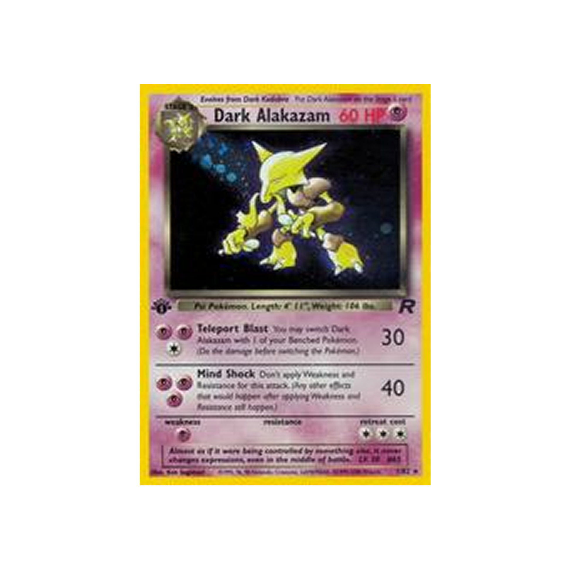 2000 Pokemon Rocket Dark Alakazam #1 1st Edition PSA 9