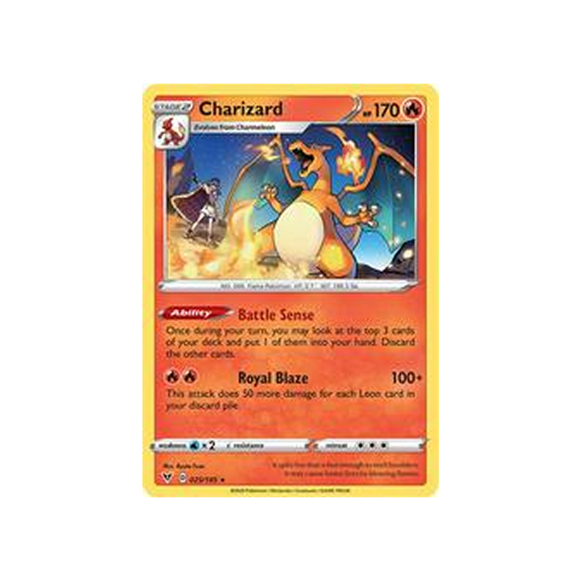 2020 Pokemon Sword & Shield Vivid Voltage Charizard-Rev. Foil #025 Vivid Voltage PSA 9