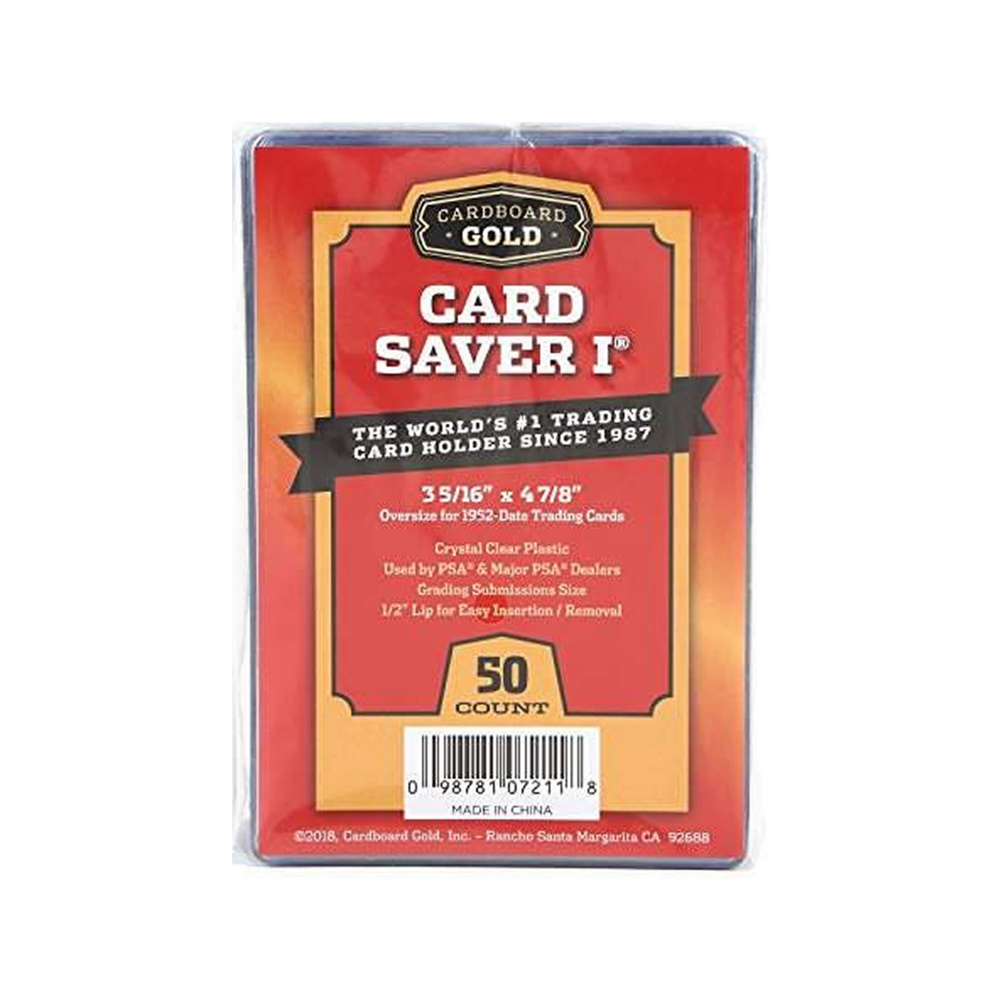 Cardboard Gold Clear Semi-Rigid Card Saver 1 (50-Count)
