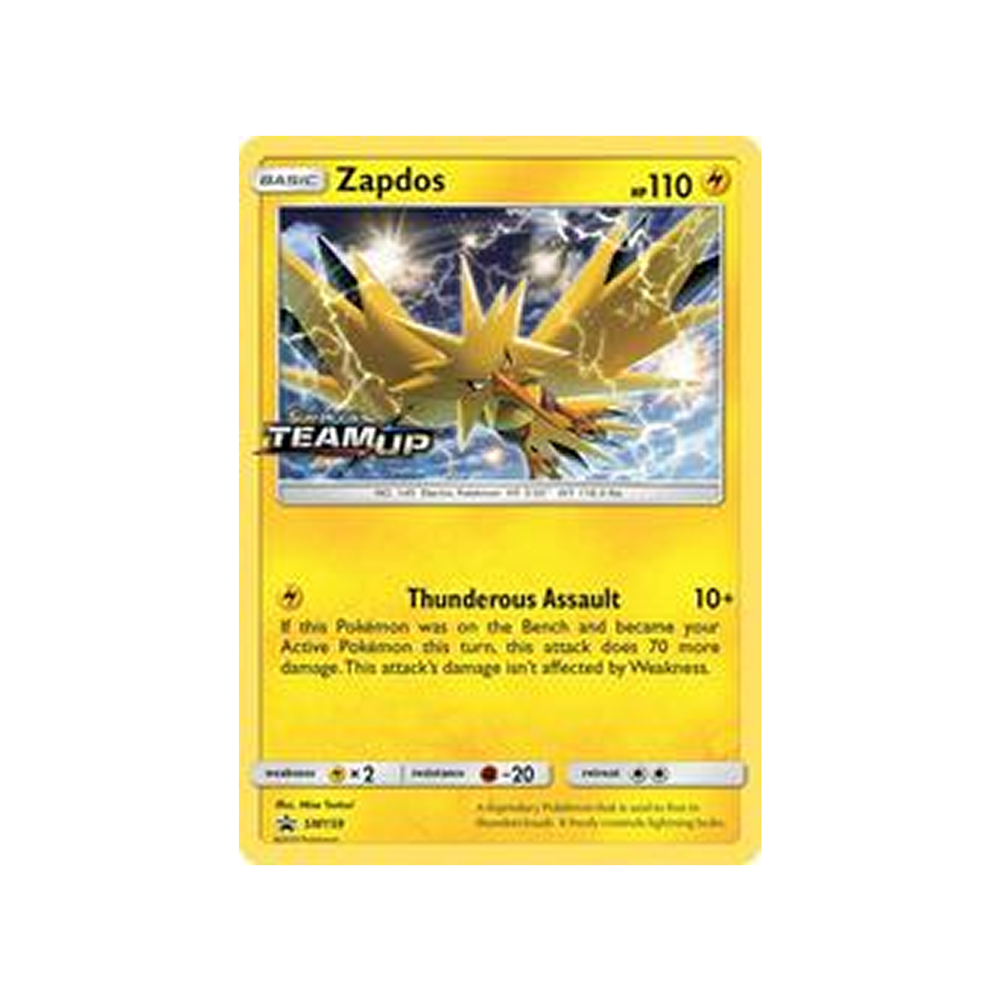 2019 Pokemon SM Black Star Promo Zapdos #SM159 Promo-Team Up Prerelease PSA 10