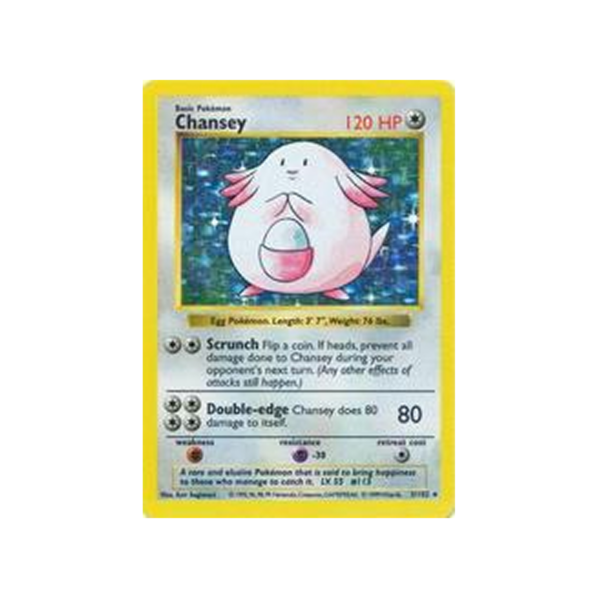 1999 Pokemon Base Shadowless Chansey HOLO R #3 BGS 8.5