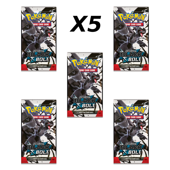 (X5) Pokémon TCG: Scarlet & Violet Black Bolt Booster Packs