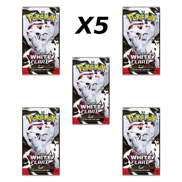 (X5) Pokémon TCG: Scarlet & Violet White Flare Booster Packs