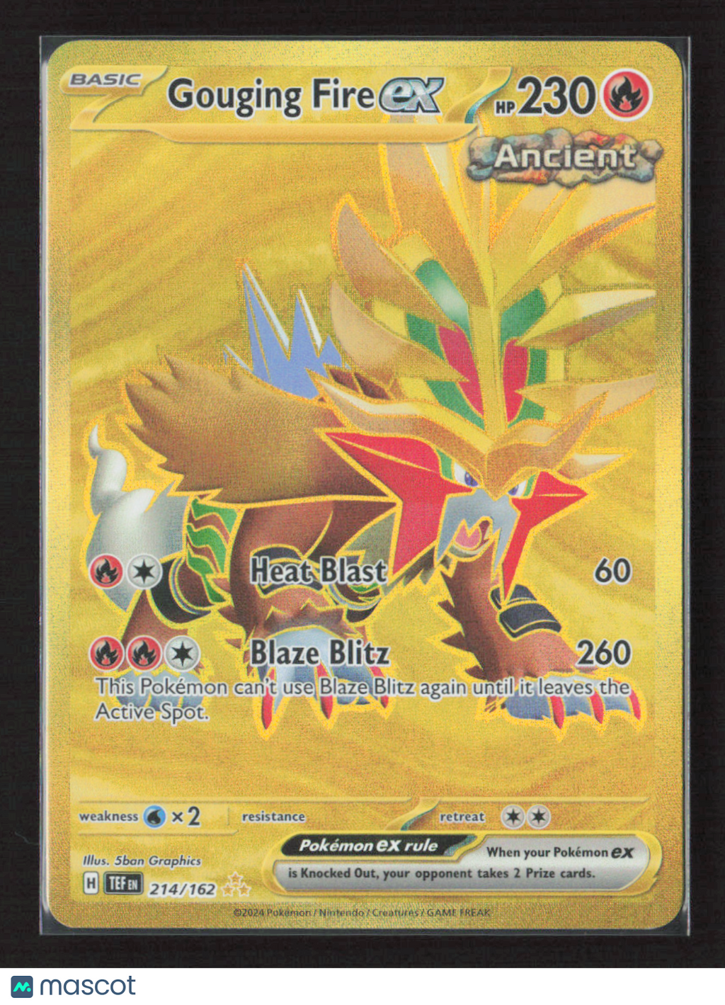 2024 Pokemon Gouging Fire ex - 214/162 #214/162 Hyper Rare