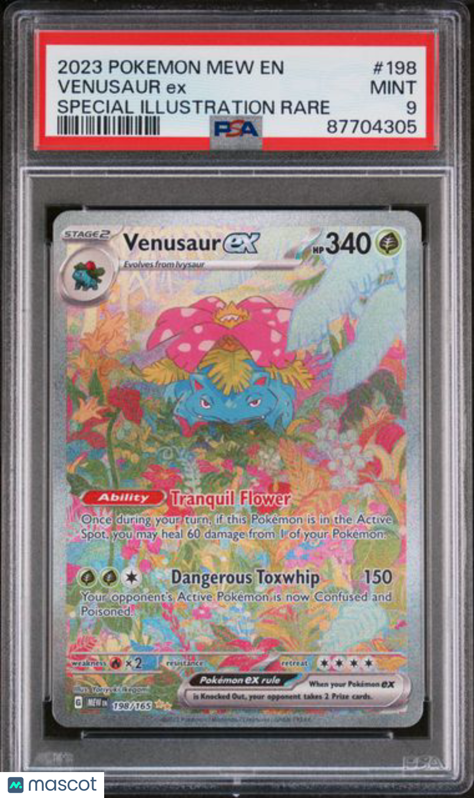 2023 Pokemon Mew EN-151 Venusaur EX #198 Special Illustration Rare PSA 9