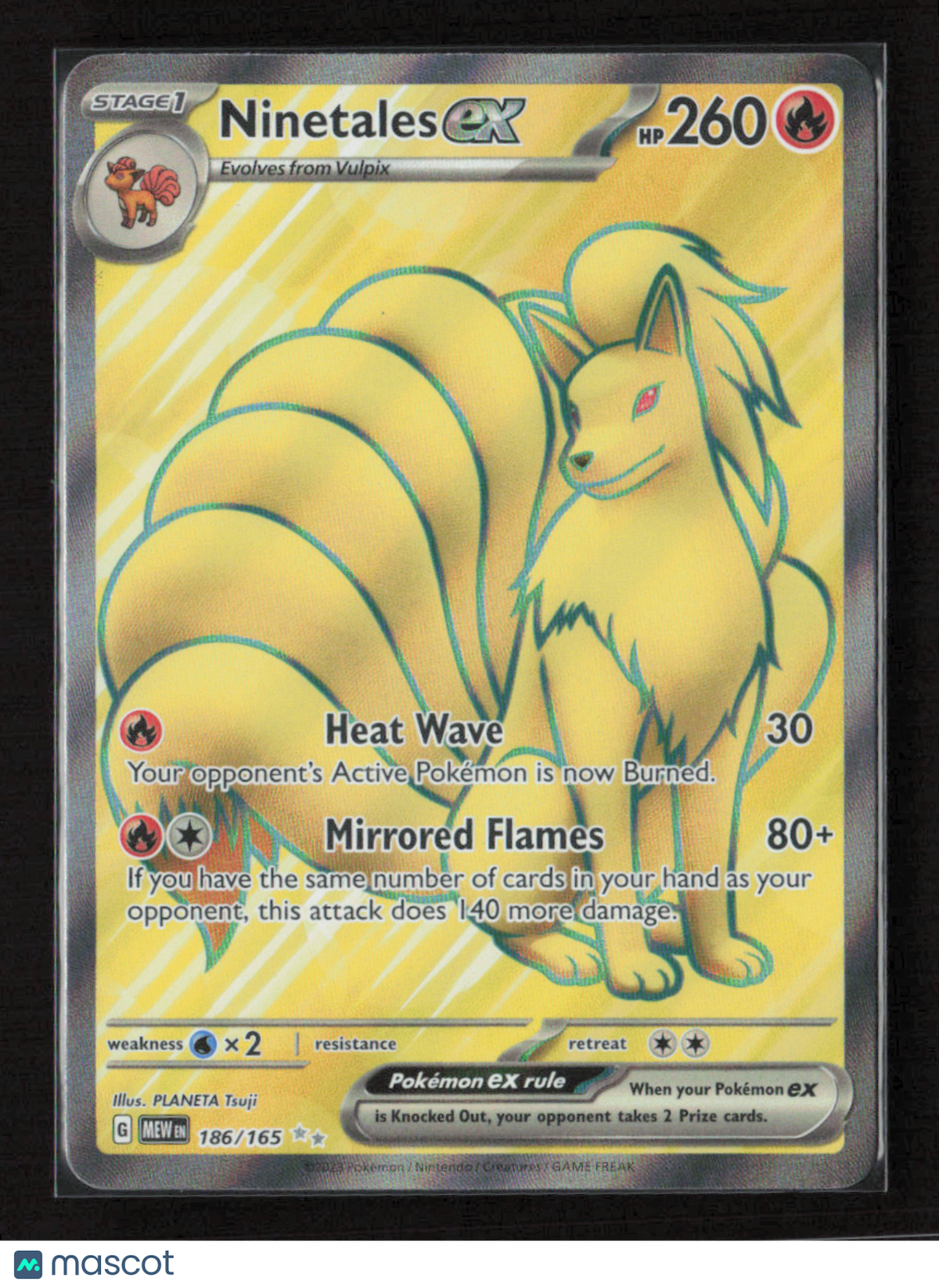 2023 Pokemon Ninetales ex - 186/165 #186/165 Ultra Rare
