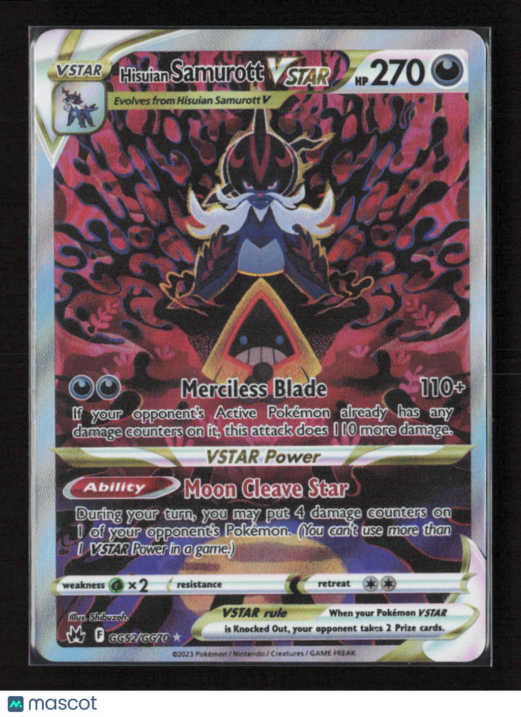 2023 Pokemon Hisuian Samurott VSTAR #GG52/GG70 Ultra Rare
