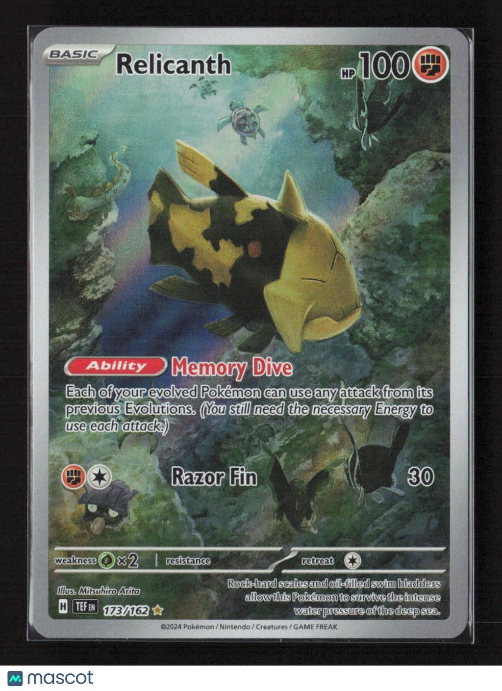 2024 Pokemon Relicanth - 173/162 #173/162 Illustration Rare