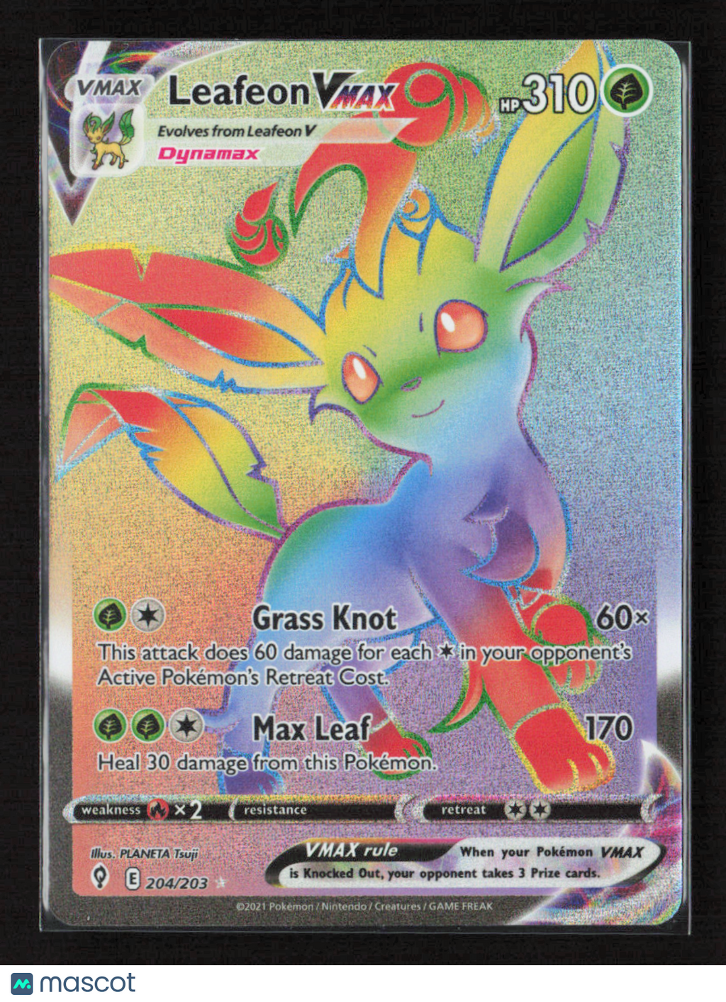 2021 Pokemon Leafeon VMAX (Secret) #204/203 Secret Rare