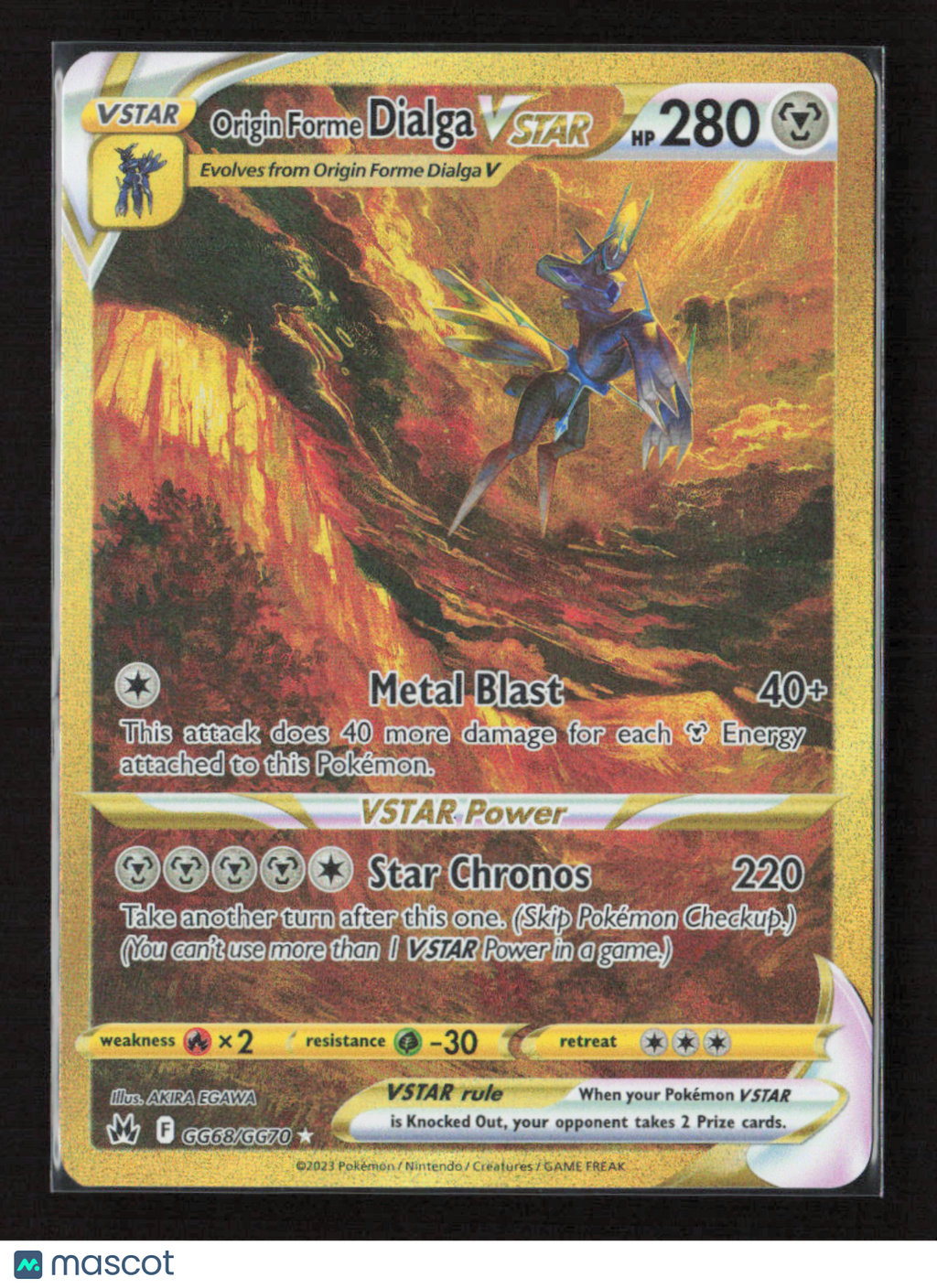 SWSH: Crown Zenith: Galarian Gallery Origin Forme Dialga VSTAR Gold #GG68/GG70