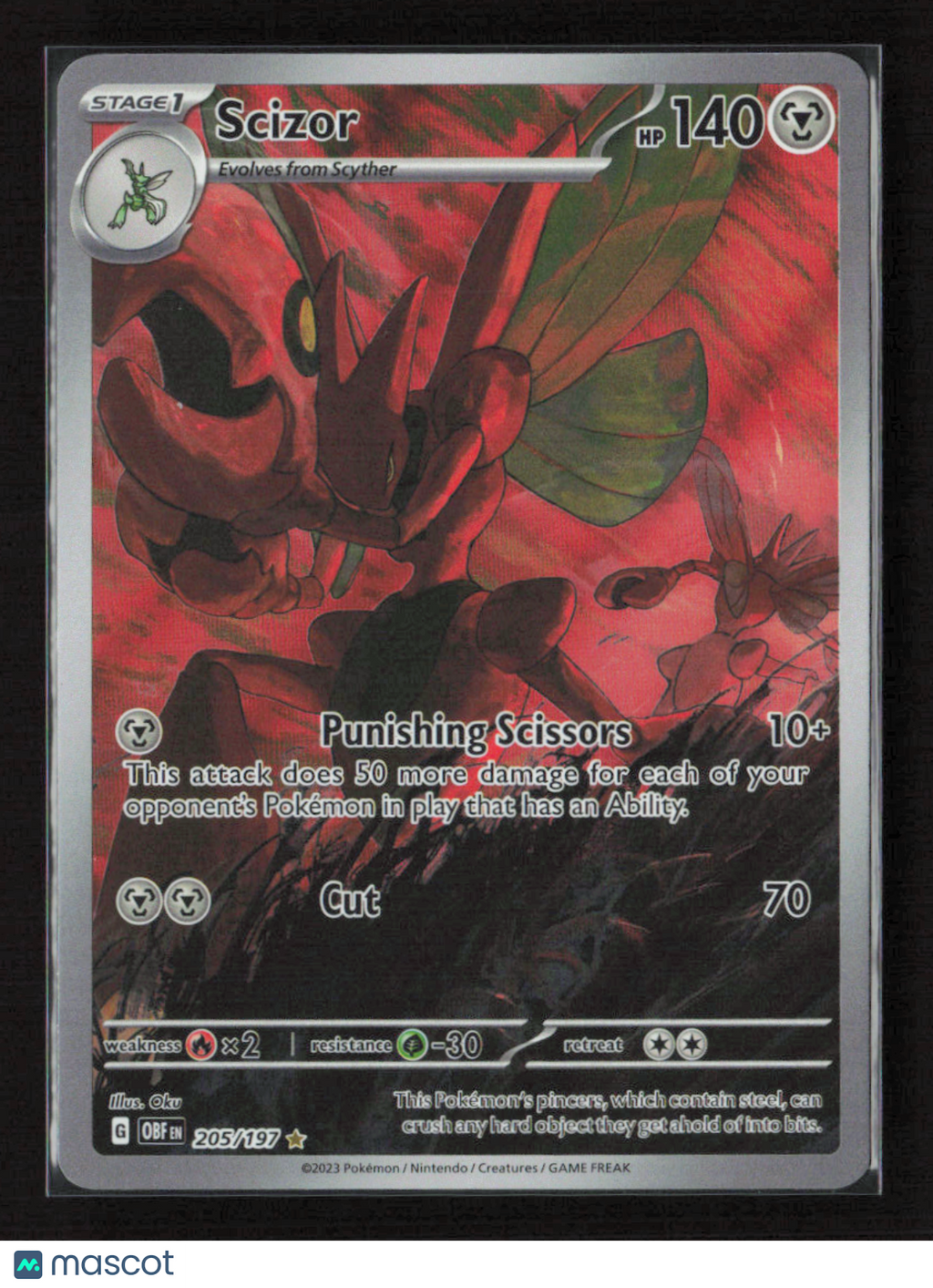 2023 Pokemon Scizor - 205/197 #205/197 Illustration Rare