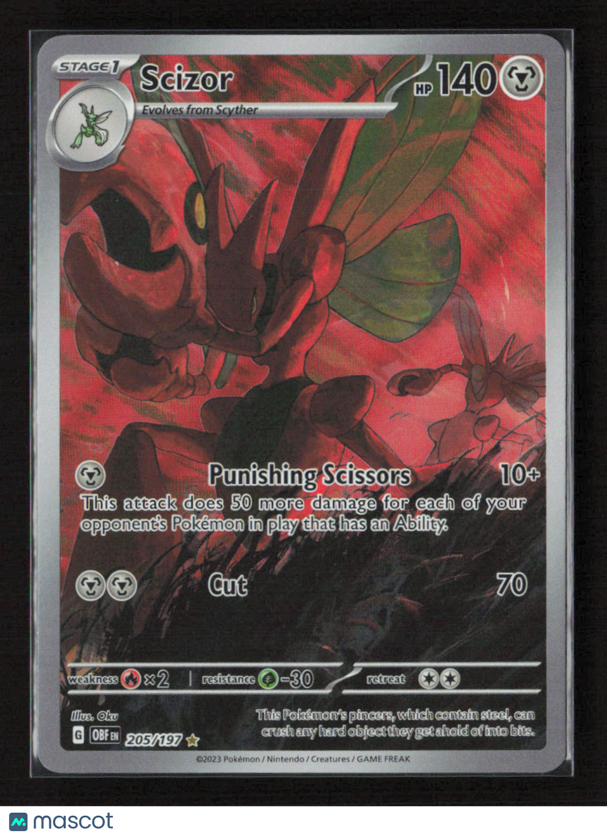 2023 Pokemon Scizor - 205/197 #205/197 Illustration Rare