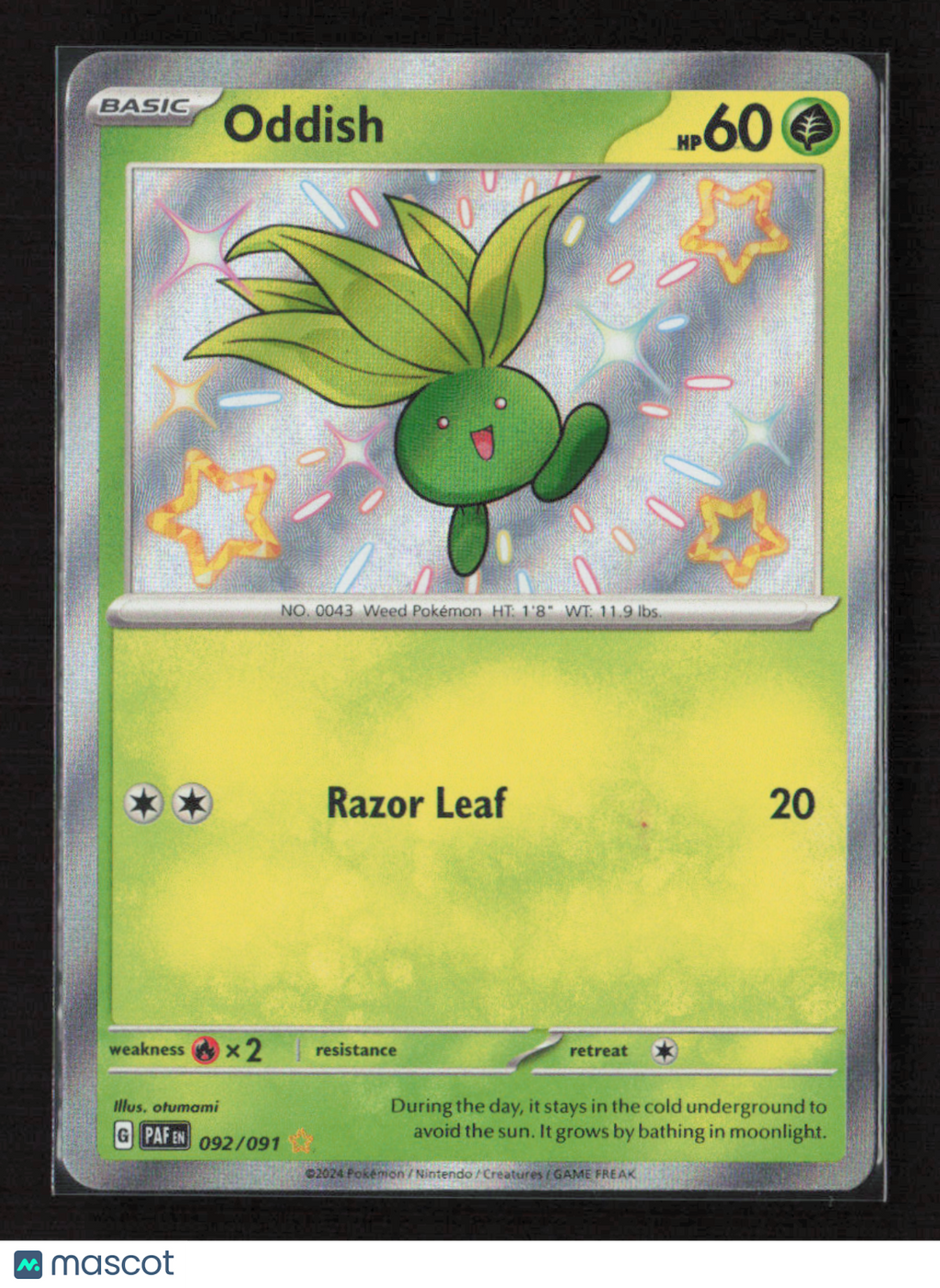 2024 Pokemon Oddish #092/091 Shiny Rare