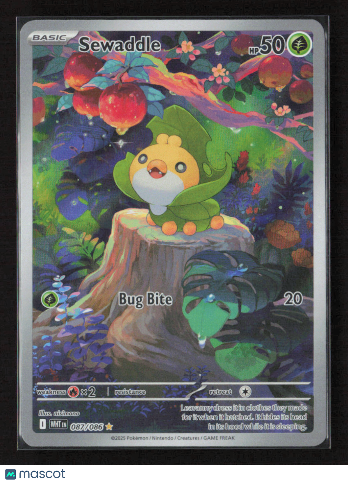 2025 Pokemon Sewaddle - 087/086 #087/086 Illustration Rare