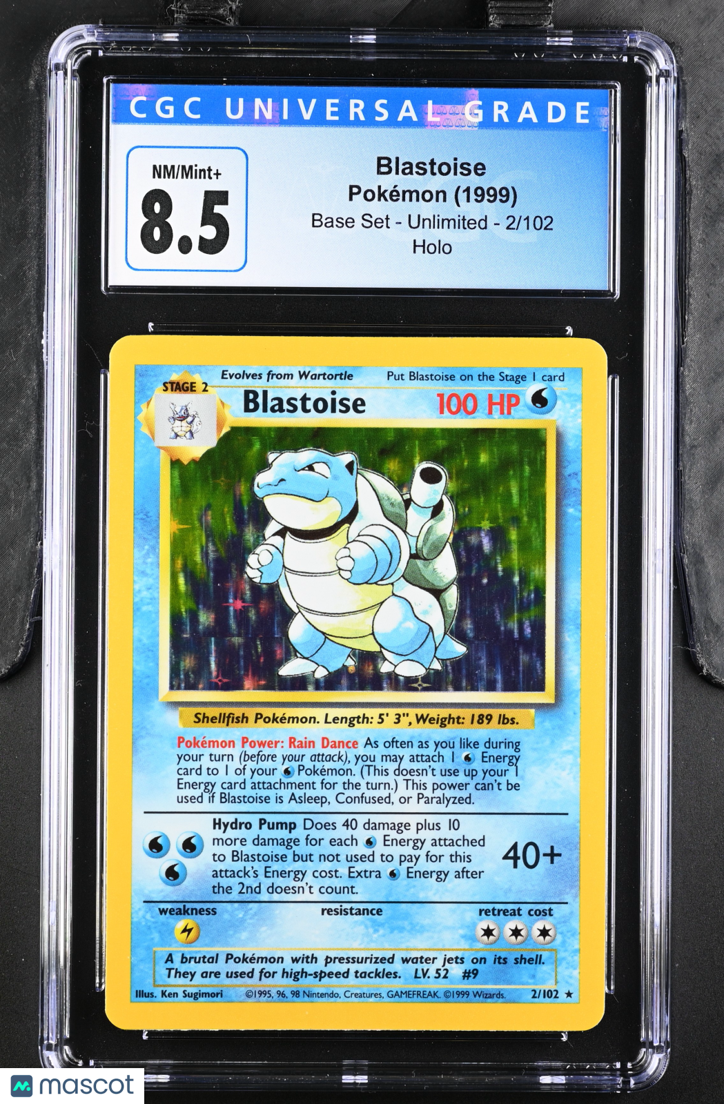 1999 Pokemon Blastoise #2/102 CGC 8.5