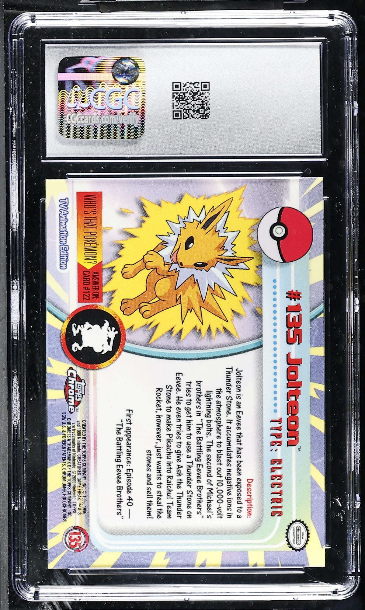 2000 Topps Chrome Series 2 Jolteon #135 Chrome CGC 9.5