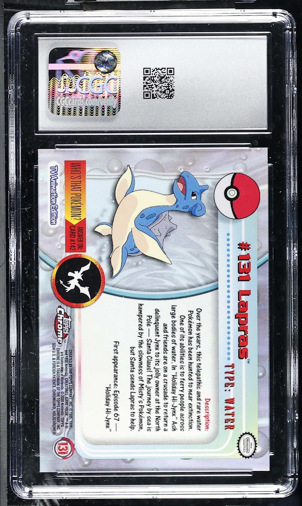 2000 Topps Chrome Series 2 Lapras #131 Chrome CGC 9