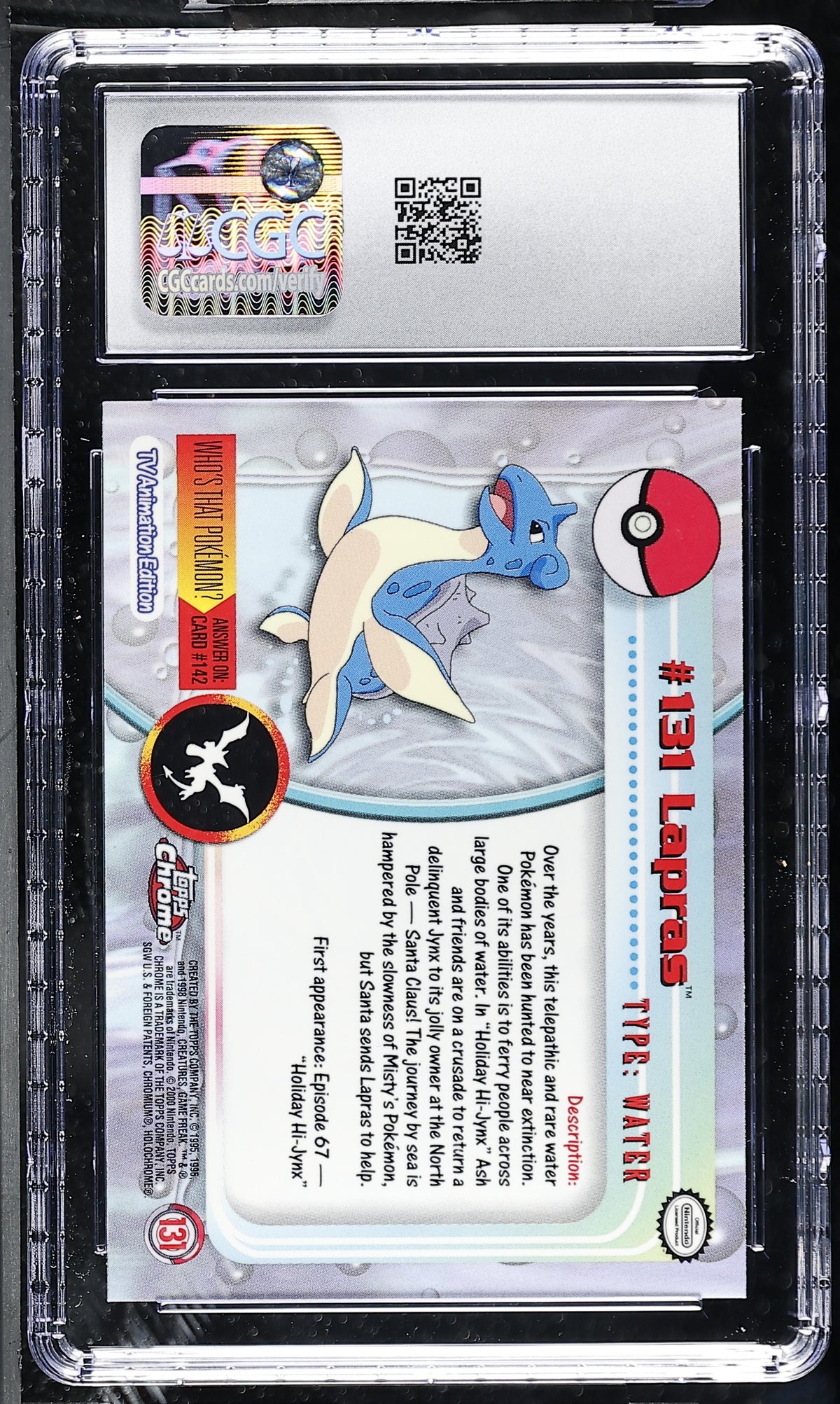 2000 Topps Chrome Series 2 Lapras #131 Chrome CGC 9