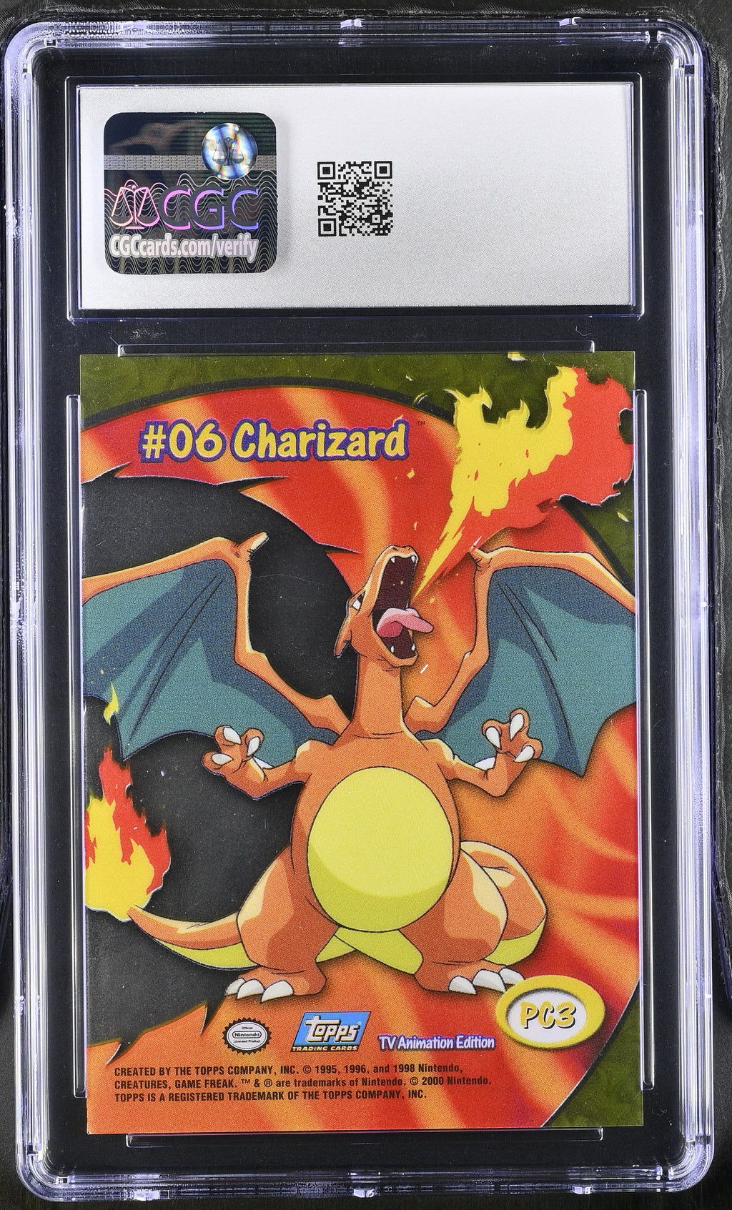 2000 Topps Series 2 Charizard #PC3 Clear Card CGC 9