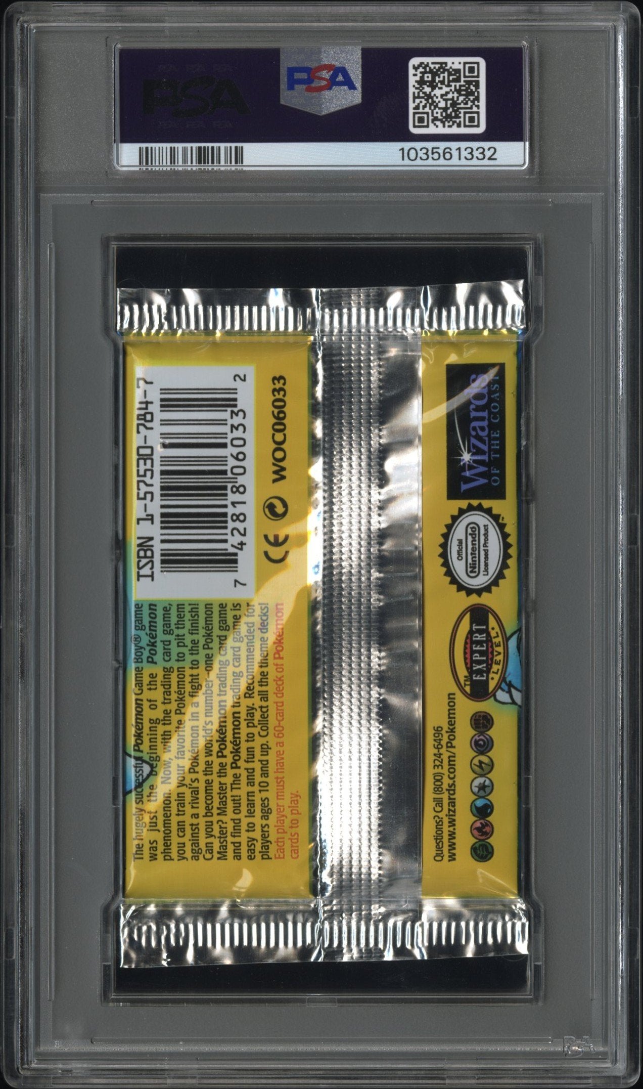 1999 Pokemon Base Set Pack Unlimited-Thick Font Blastoise PSA 10