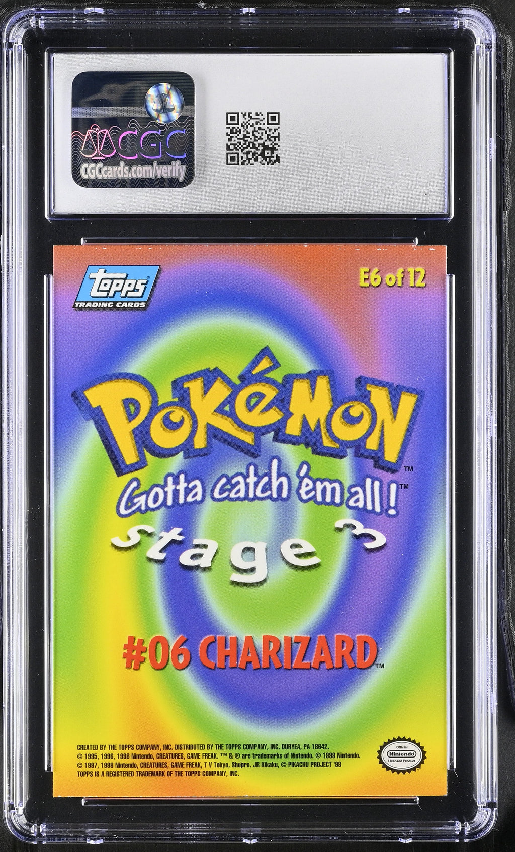 1999 Topps Pok^Mon The First Movie Charizard #E6 First Print CGC 9