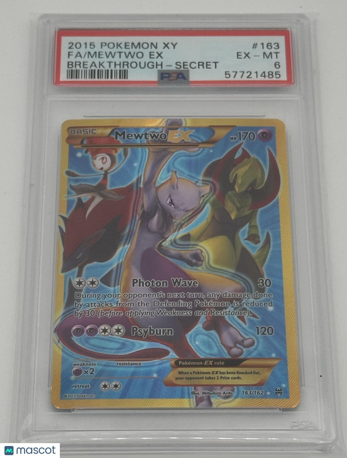 2015 Pokemon Xy Breakthrough Mewtwo EX #163 Breakthrough-Secret Fa PSA 6