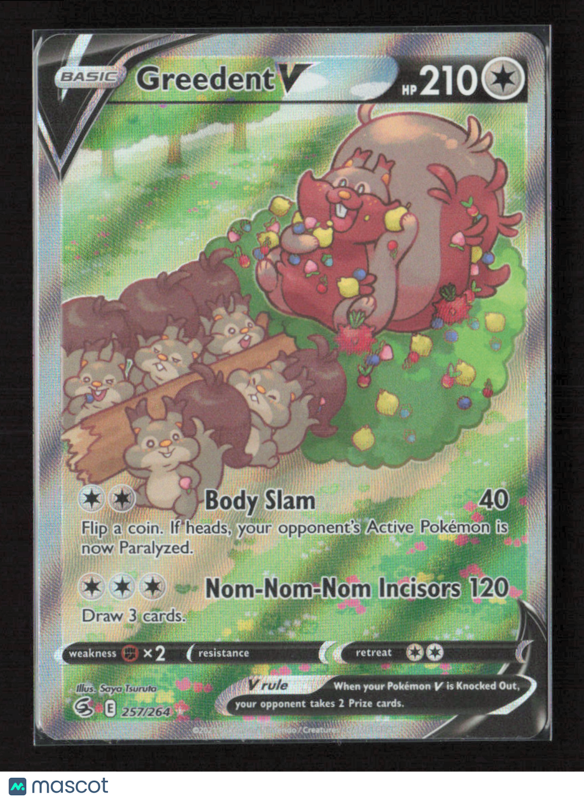 2021 Pokemon Greedent V (Alternate Full Art) #257/264 Ultra Rare