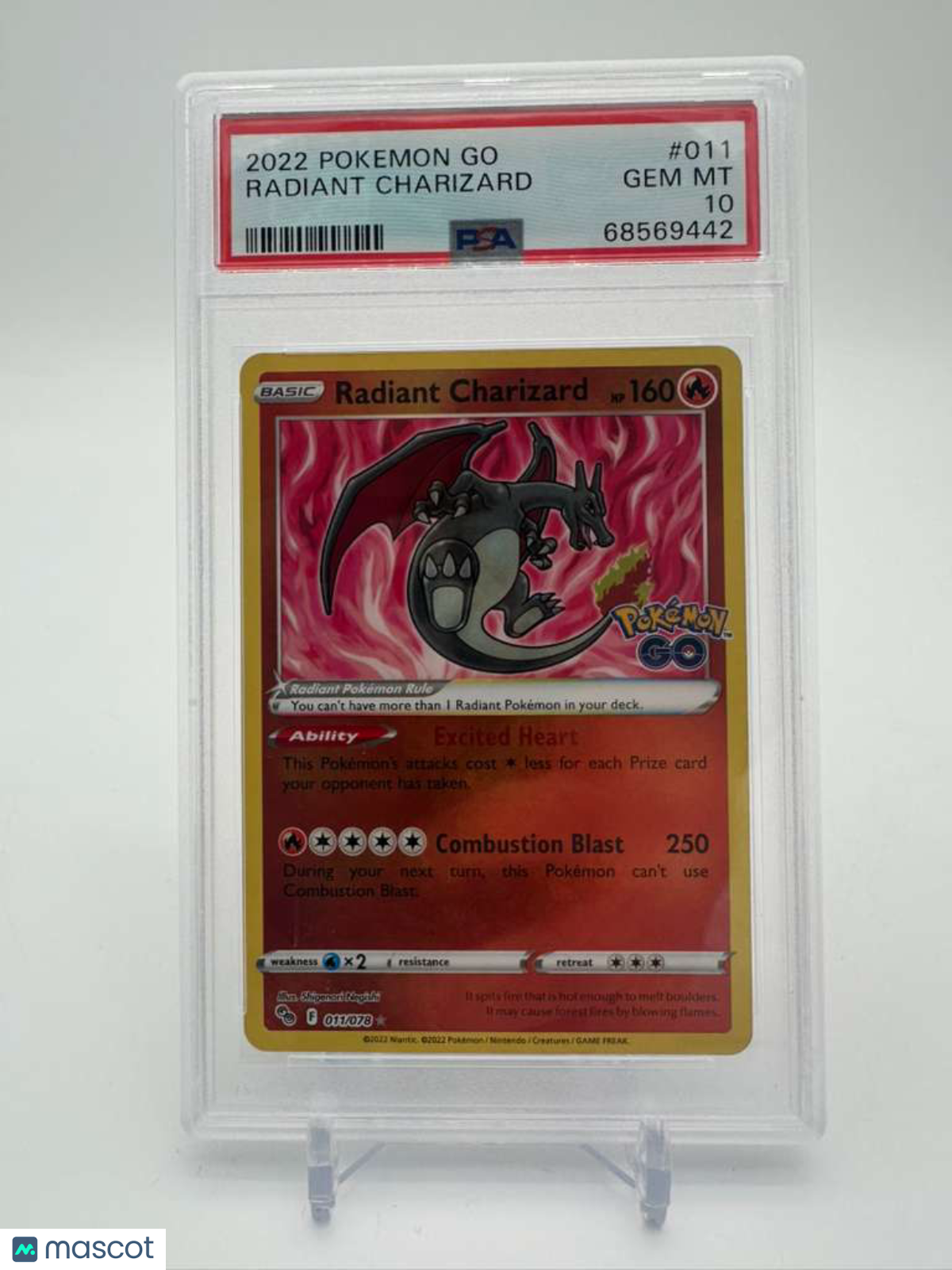 2022 Pokemon Go Radiant Charizard #011 PSA 10