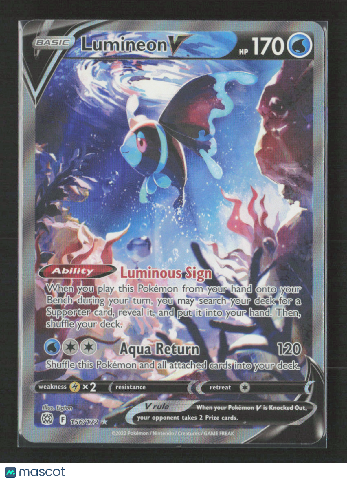 2022 Pokemon Lumineon V (Alternate Full Art) #156/172 Ultra Rare