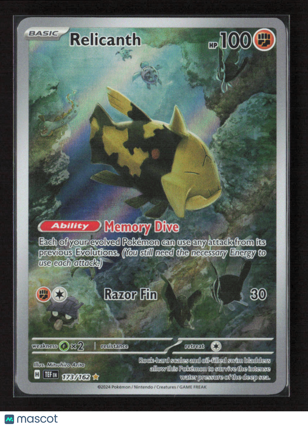 2024 Pokemon Relicanth - 173/162 #173/162 Illustration Rare