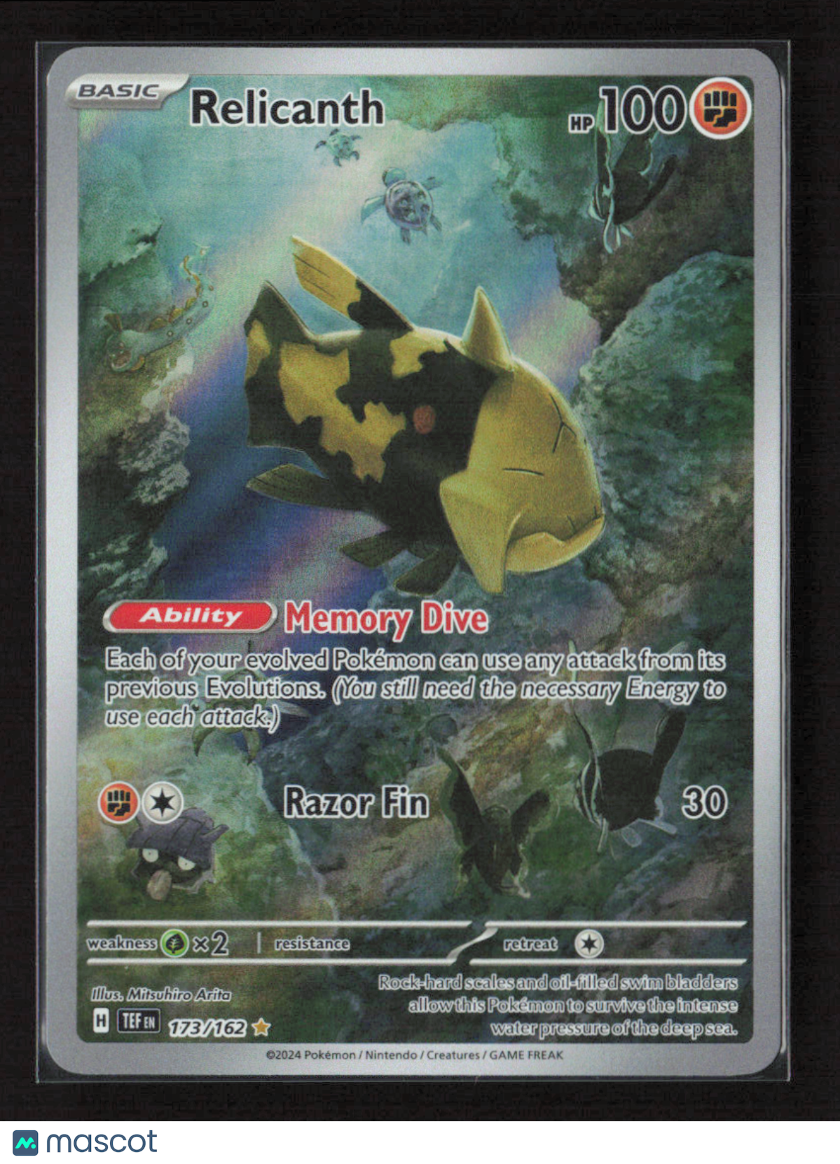 2024 Pokemon Relicanth - 173/162 #173/162 Illustration Rare