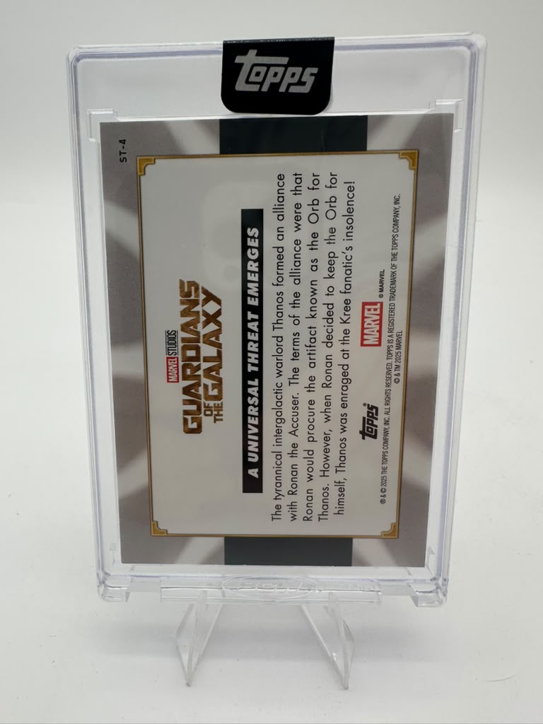 2025 Topps Marvel The Collector A Universal Threat Emerges #ST-4 Red 4/5