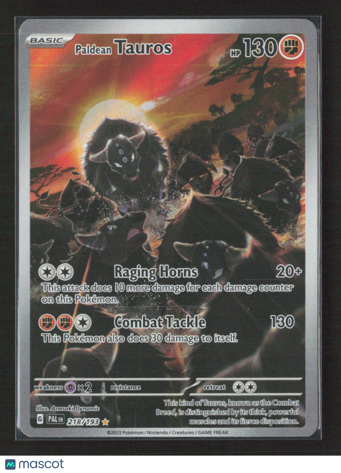 2023 Pokemon Paldean Tauros - 218/193 #218/193 Illustration Rare