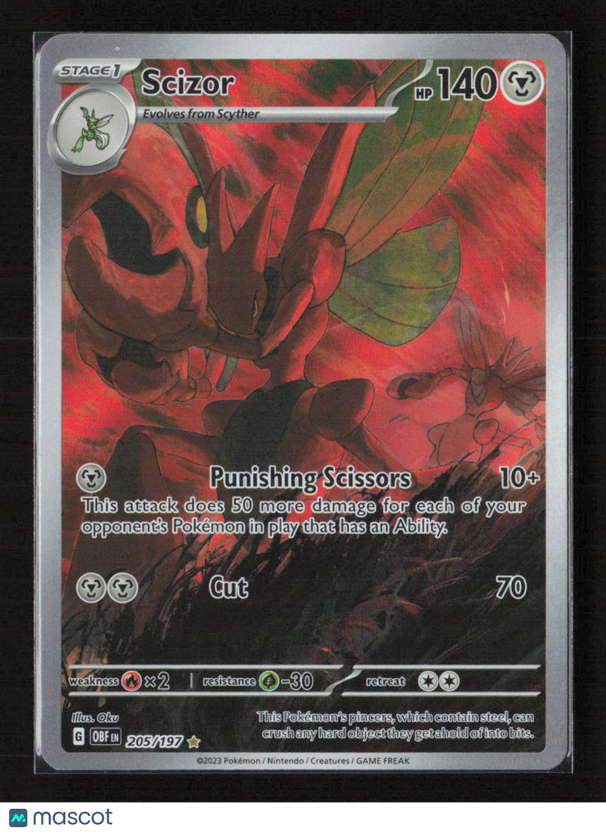 2023 Pokemon Scizor - 205/197 #205/197 Illustration Rare
