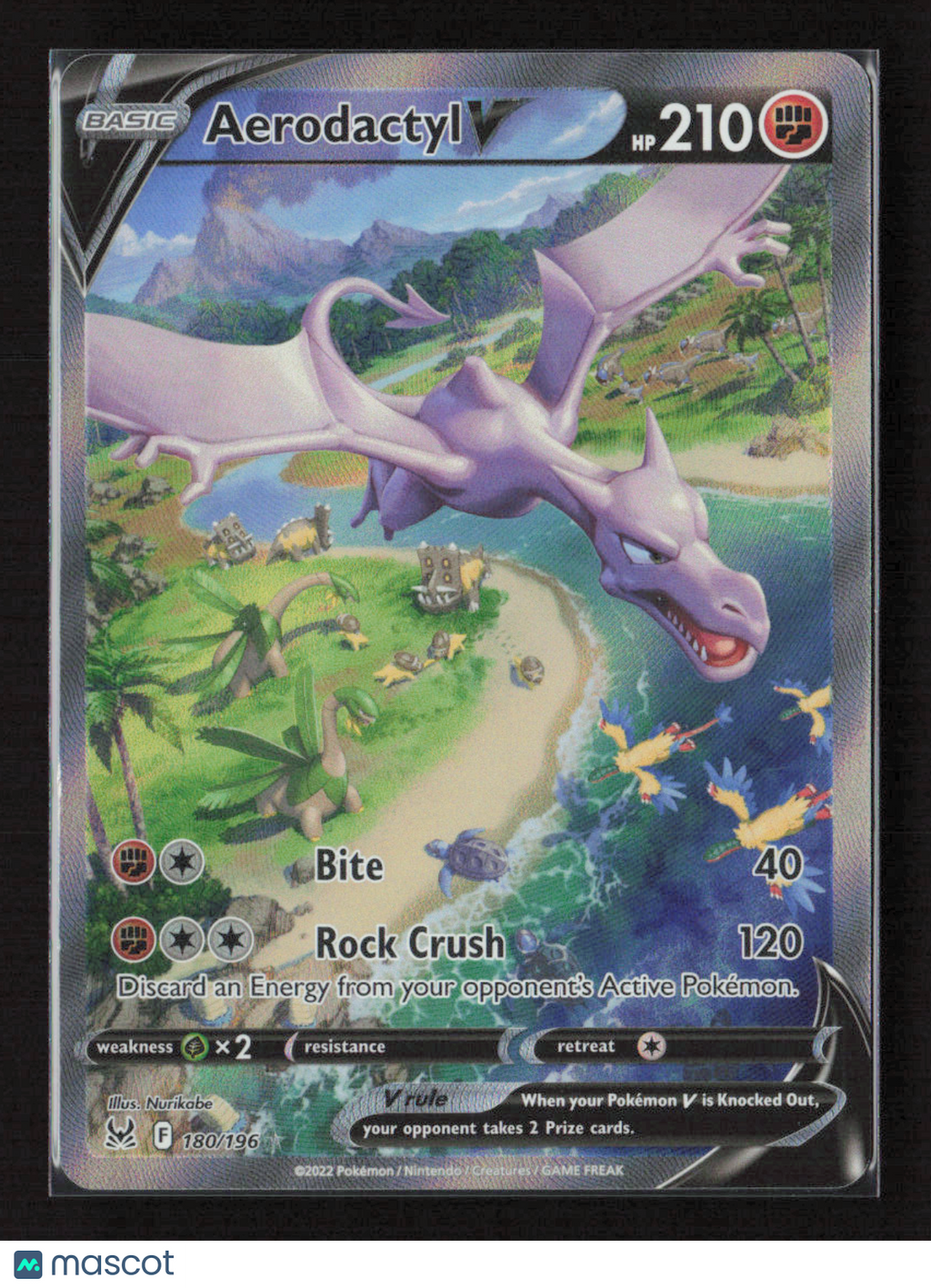 2022 Pokemon Aerodactyl V (Alternate Full Art) #180/196 Ultra Rare