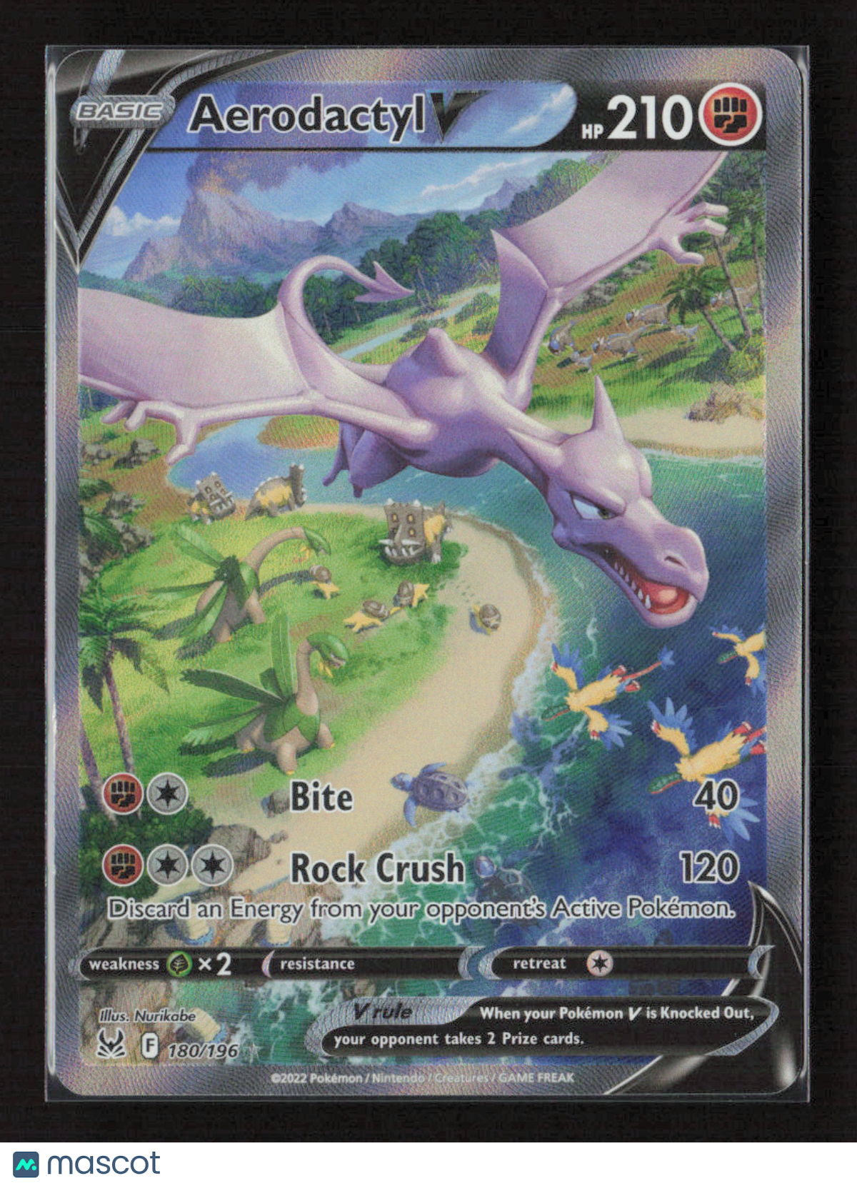 2022 Pokemon Aerodactyl V (Alternate Full Art) #180/196 Ultra Rare