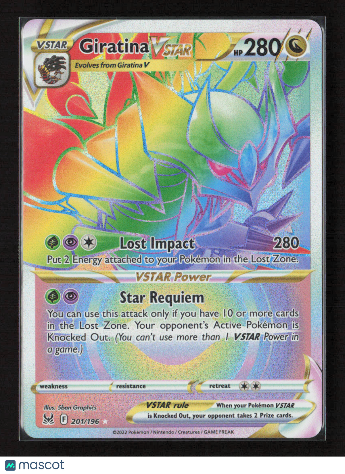 2022 Pokemon Giratina VSTAR (201) (Secret) #201/196 Secret Rare