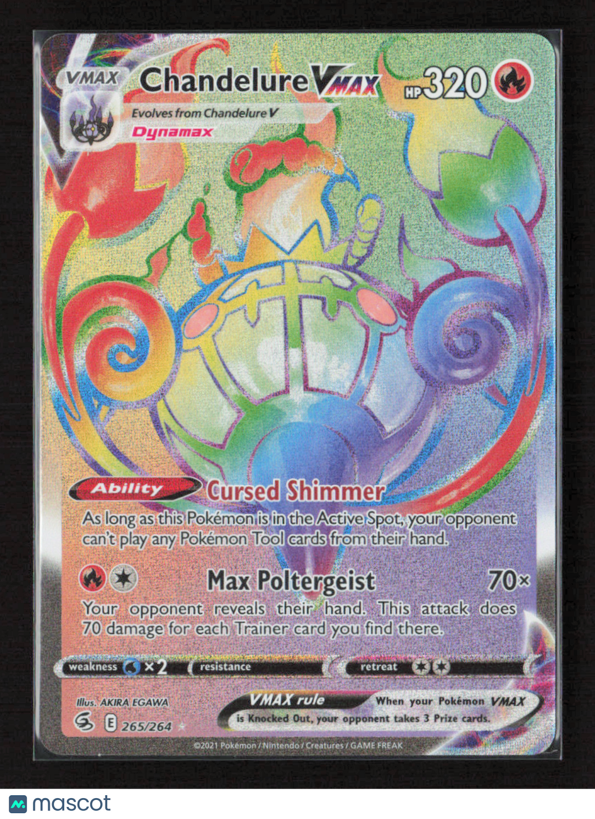 2021 Pokemon Chandelure VMAX (Secret) #265/264 Secret Rare