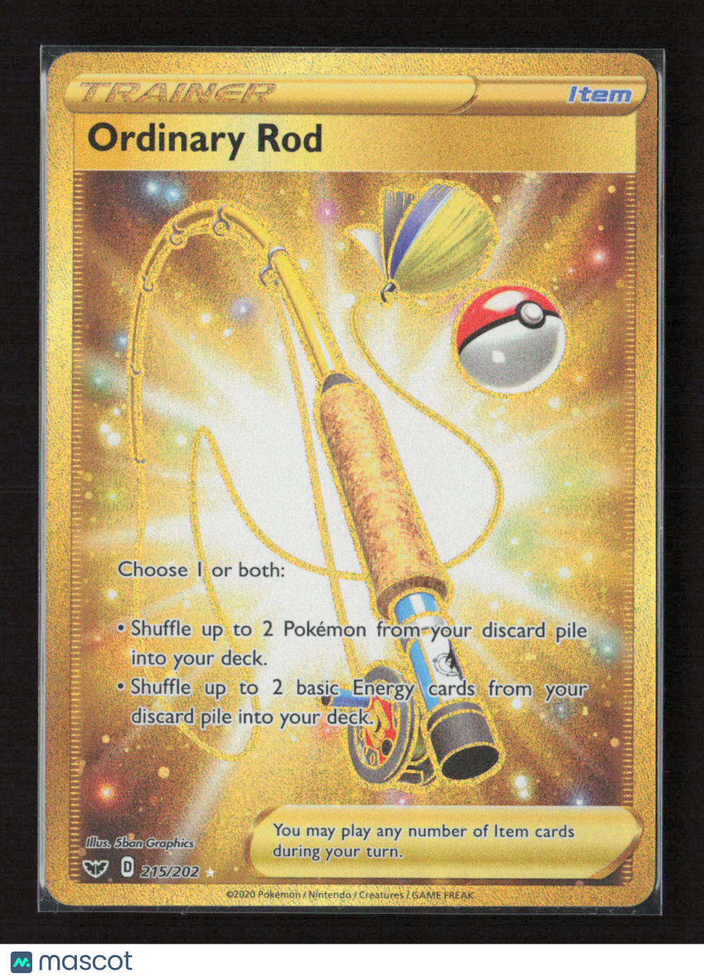 2020 Pokemon Ordinary Rod (Secret) #215/202 Secret Rare