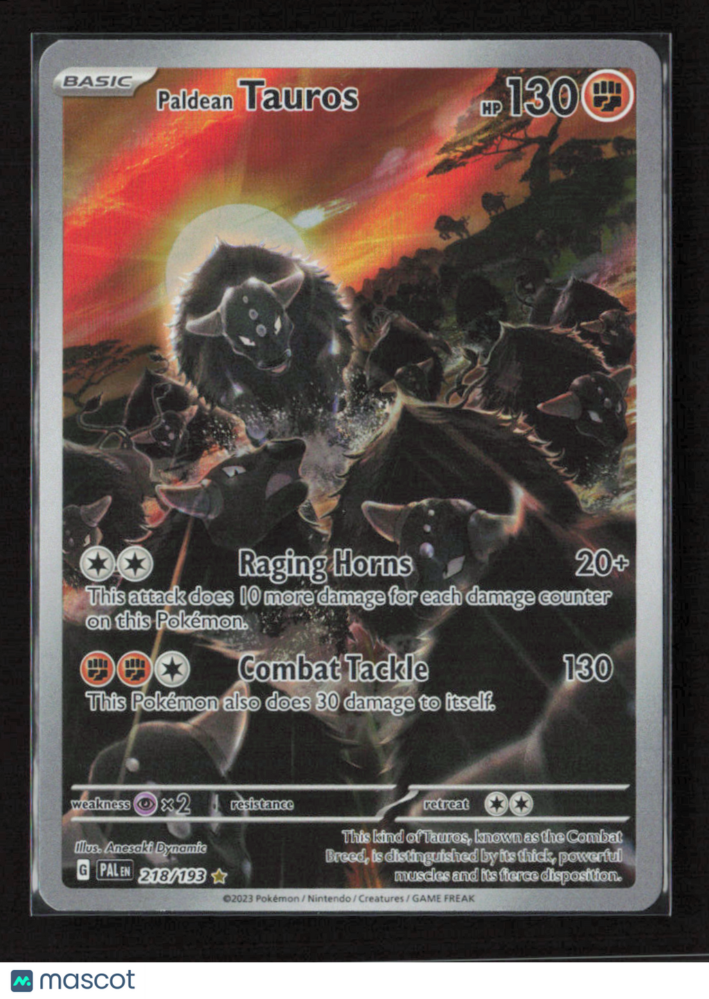 2023 Pokemon Paldean Tauros - 218/193 #218/193 Illustration Rare