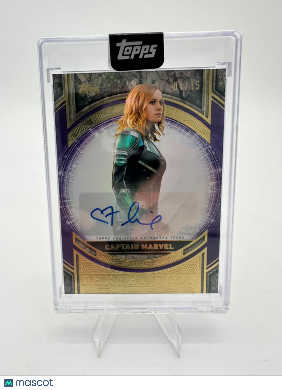 2025 Topps Marvel The Collector Brie Larson #MP-BL Purple 04/15 Autograph
