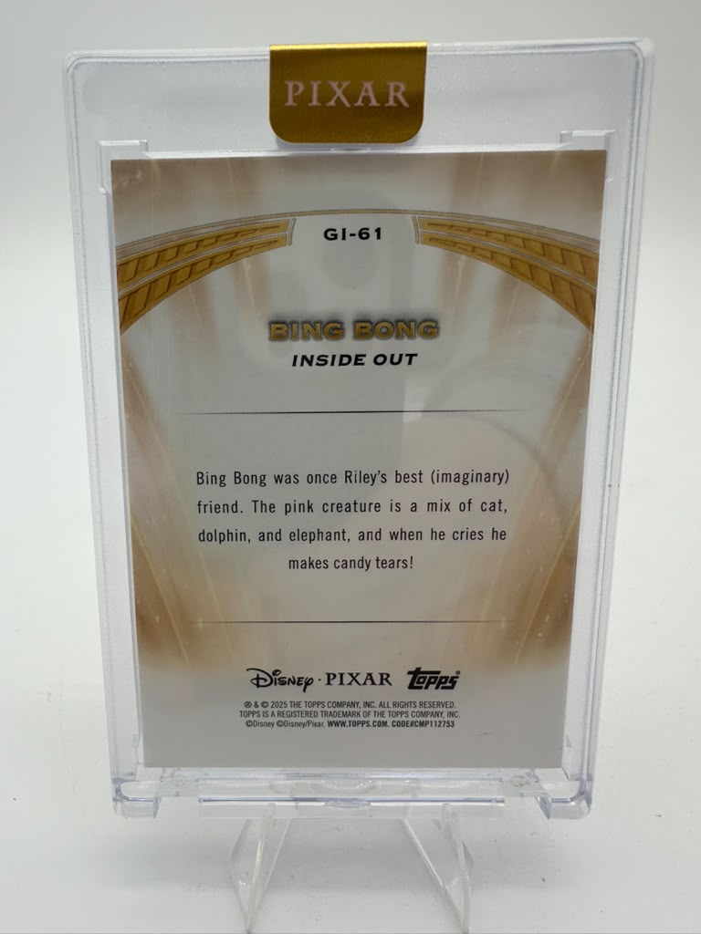 2025 Topps Disney Pixar Gold Bing Bong Orange 06/25 Golden Icons #GI-61