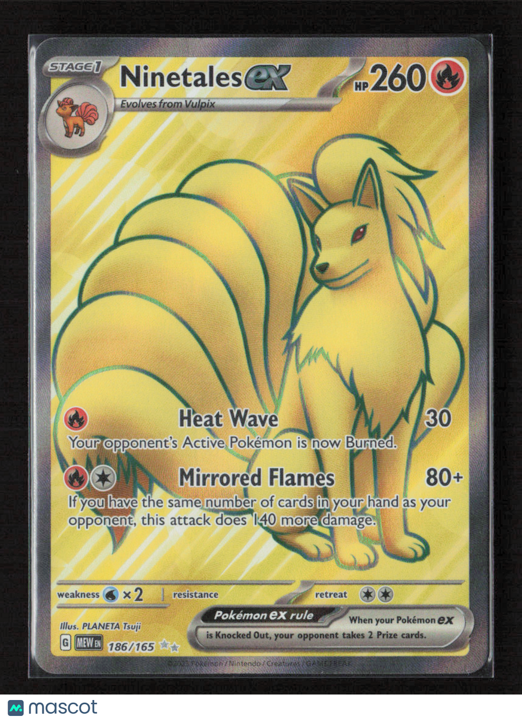 2023 Pokemon Ninetales ex - 186/165 #186/165 Ultra Rare