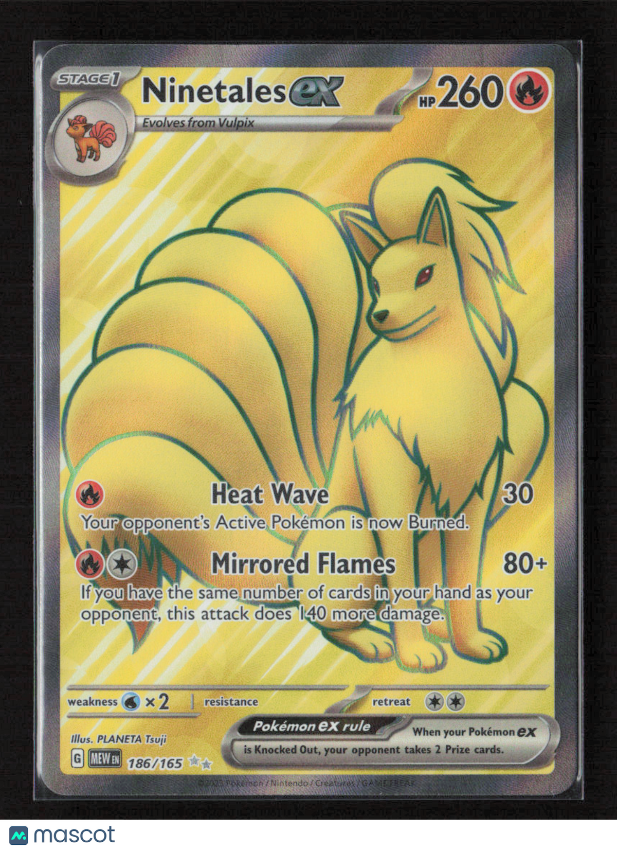2023 Pokemon Ninetales ex - 186/165 #186/165 Ultra Rare