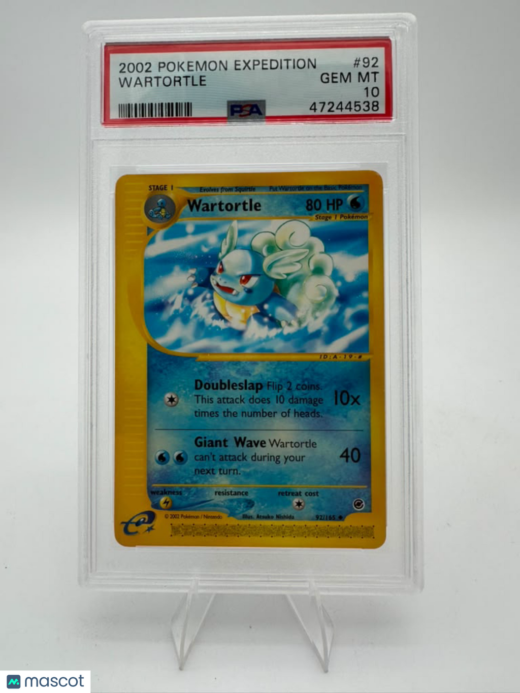 2002 Pokemon Expedition Wartortle #92 PSA 10