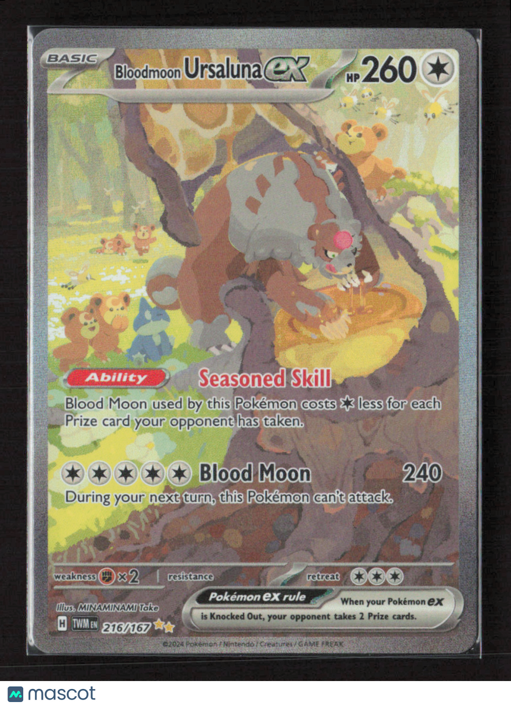 2024 Pokemon Bloodmoon Ursaluna ex - 216/167 #216/167 Special Illustration Rare