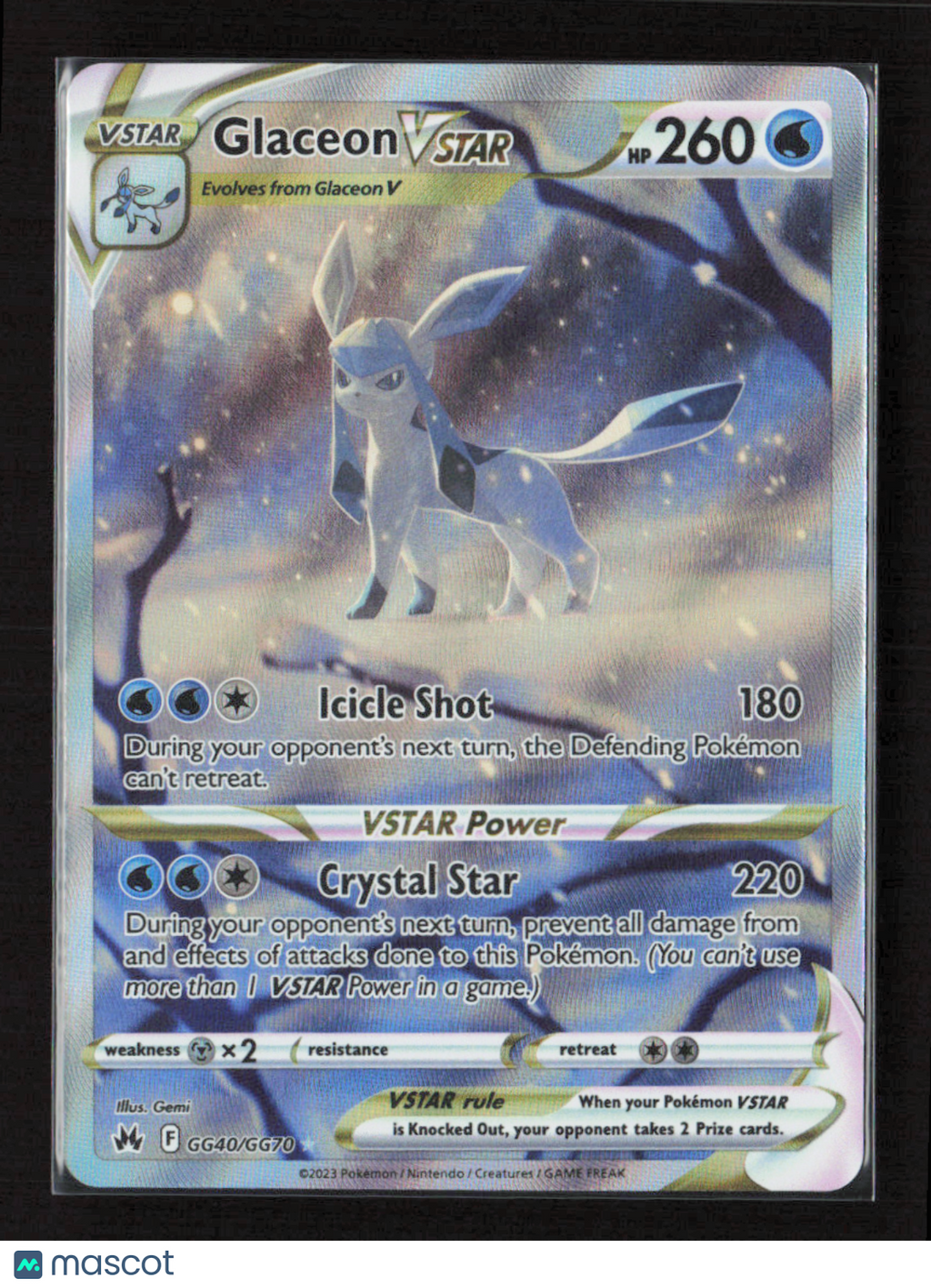 2023 Pokemon Glaceon VSTAR #GG40/GG70 Ultra Rare