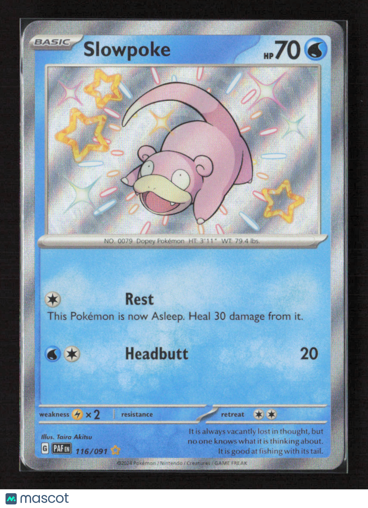 2024 Pokemon Slowpoke #116/091 Shiny Rare