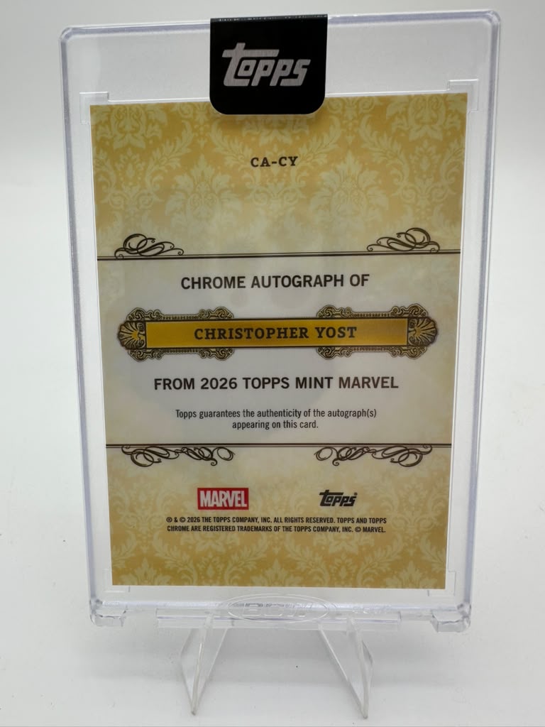 2026 Topps Chrome Marvel Mint Christopher Yost #CA-CY Autograph